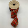 Velvet Glitter Plaid Ribbon red, gold, green