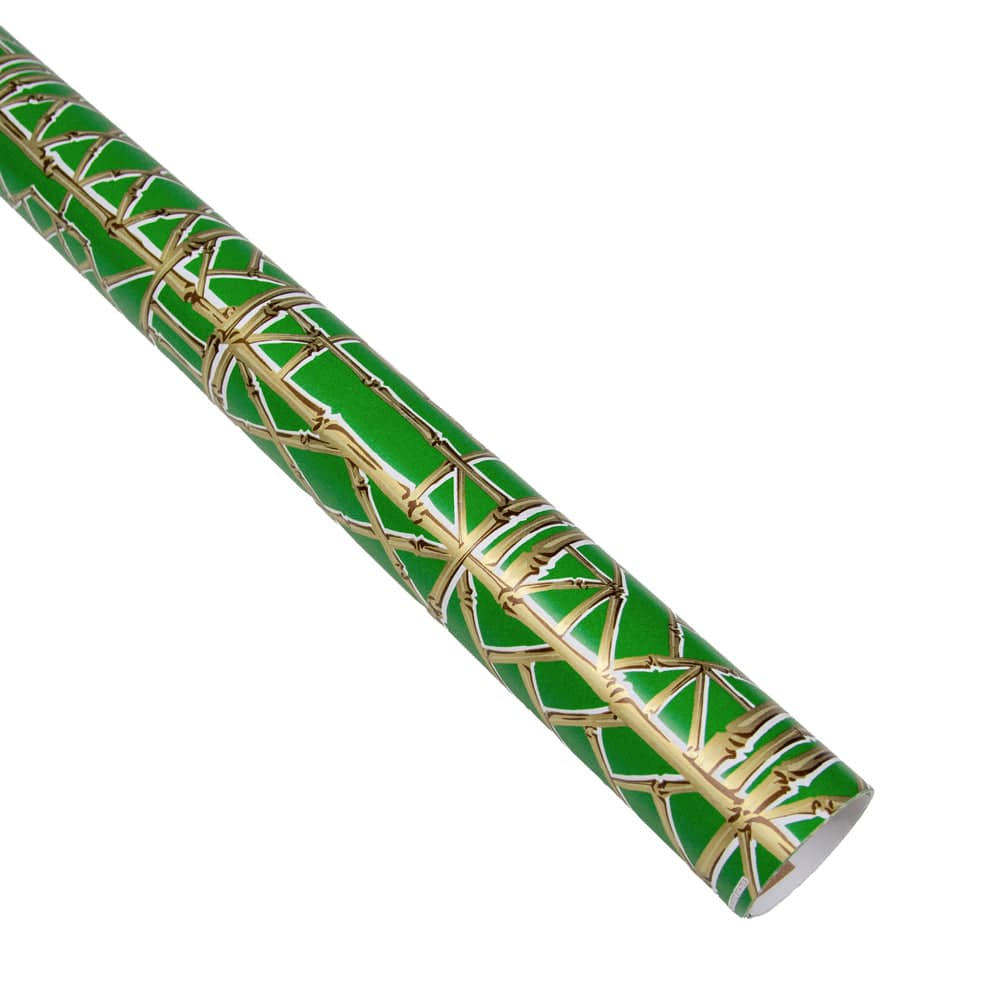 Bamboo Screen Green & Gold Gift Wrap