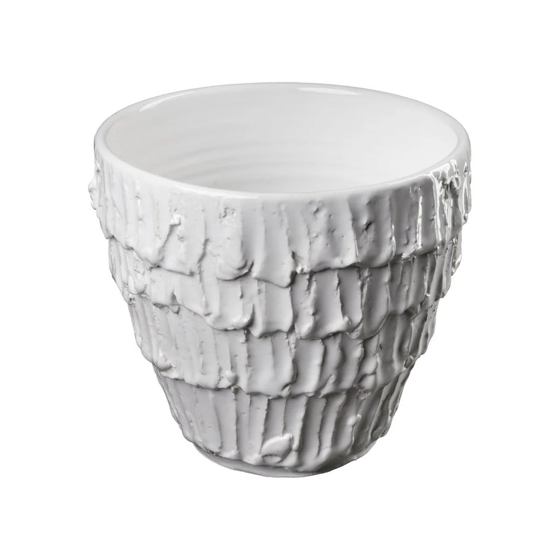 Fringe Cachepot, White