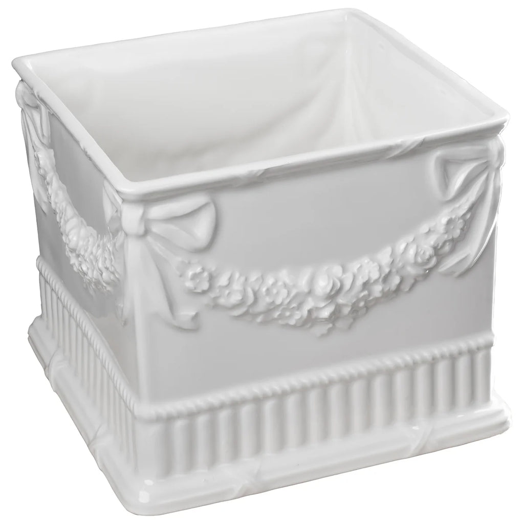 Square Cachepot with Garland