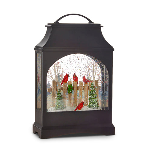 Cardinal On Fence Lantern