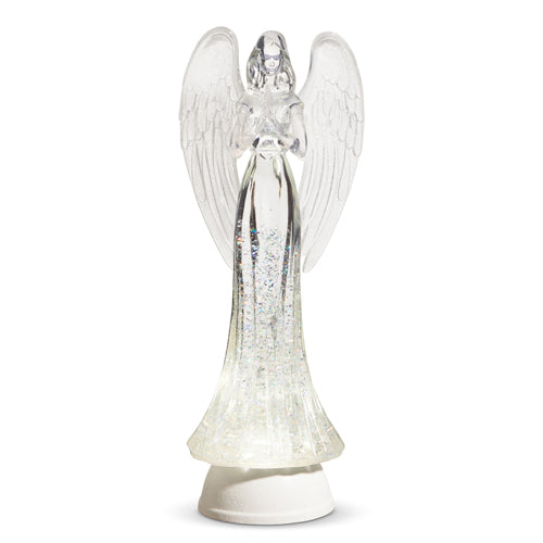 Lighted Angel w/ Silver Glitter