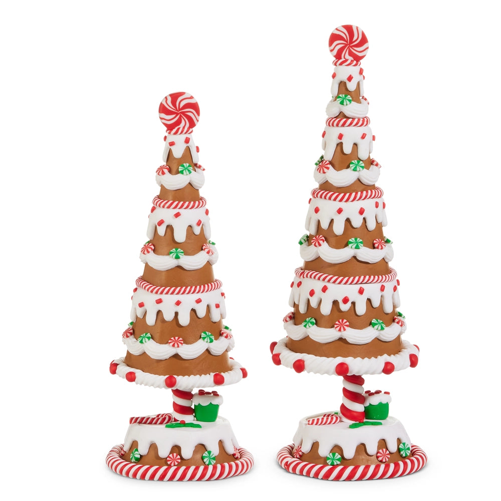 11" Gingerbread Trees Set of 2
