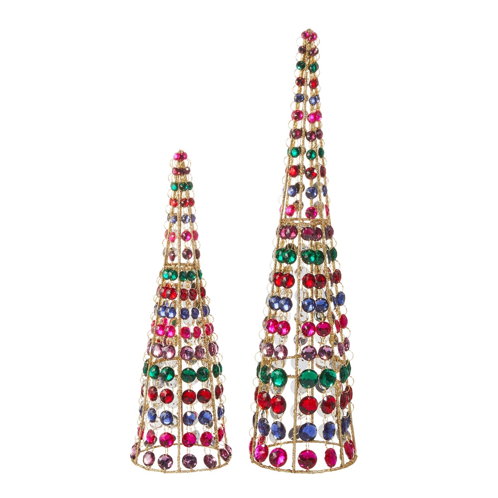 22" Multicolor Jewel Trees Set of 2
