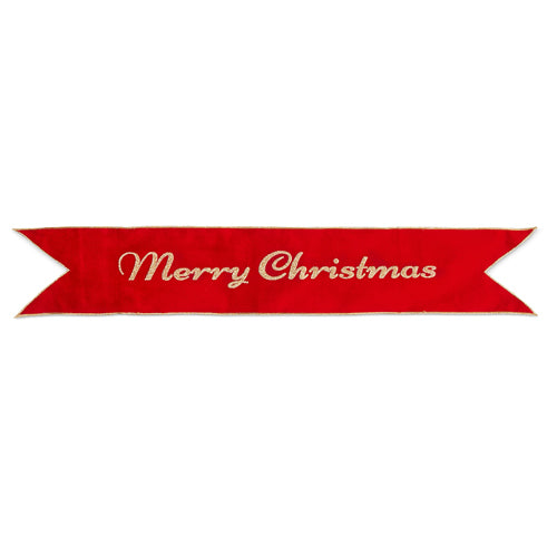 36" Red Merry Christmas Banner