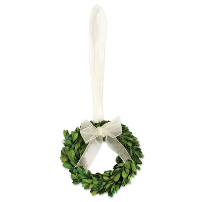 PG WREATH W/WHITE RIBBON SM, 6x1x6 Inches