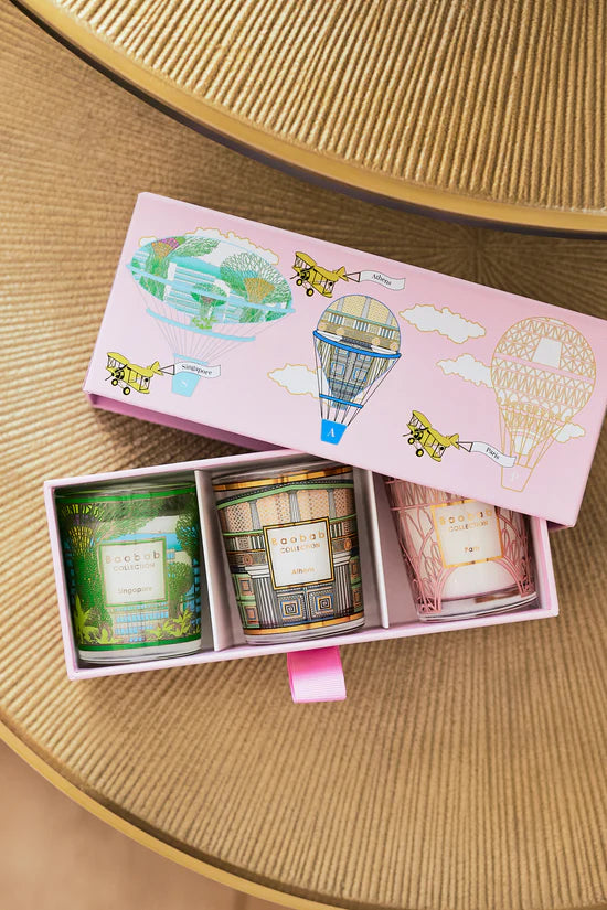 Baobab TRIO TRAVEL CANDLES SINGAPORE-ATHENS-PARIS