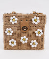 Wicker Bucket Daisy Flower Purse