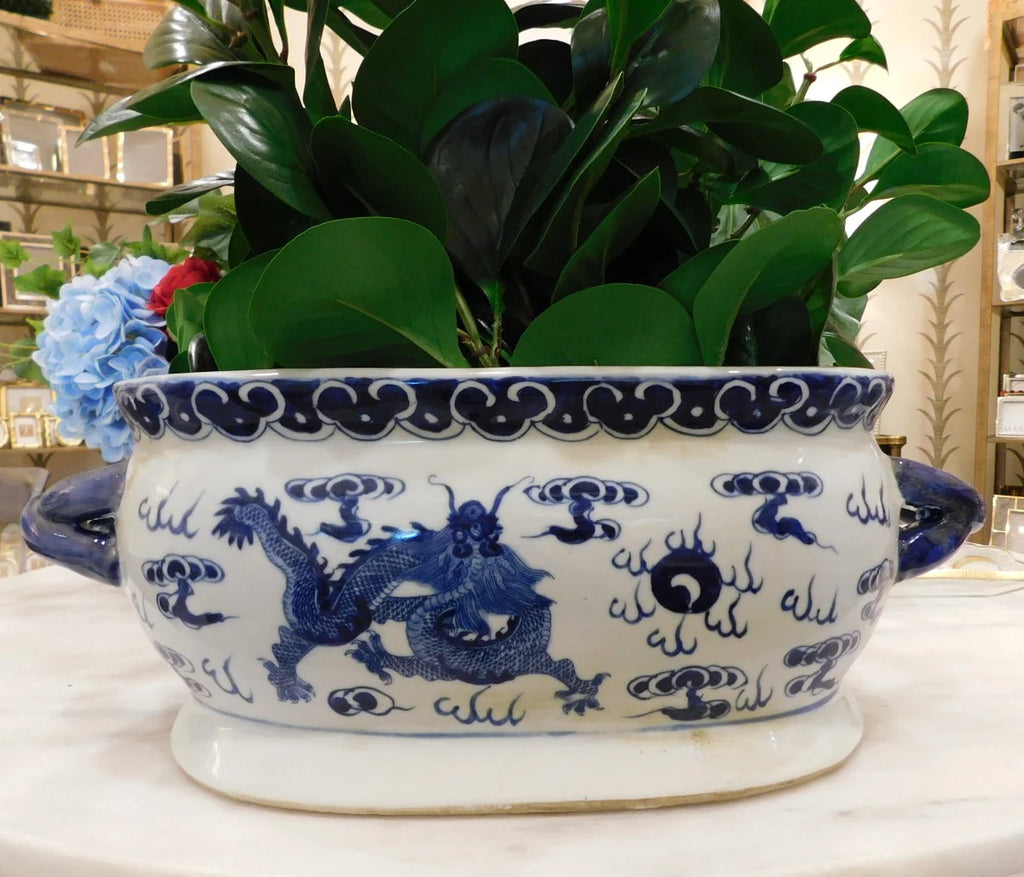 B&W Dragon Foot Bath Planter