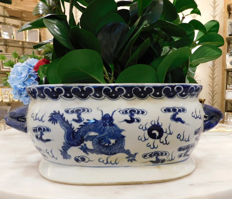 B&W Dragon Foot Bath Planter