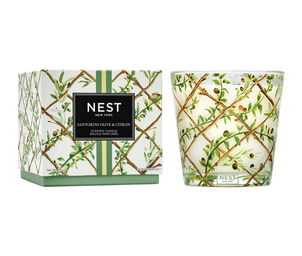 Santorini Olive & Citron Decorative 3-Wick Candle