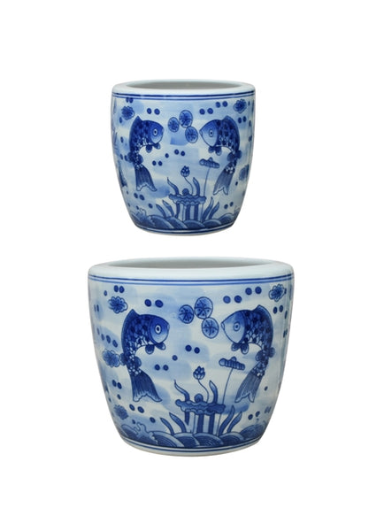 FISH HAND PAINTED CACHEPOT LARGE 7