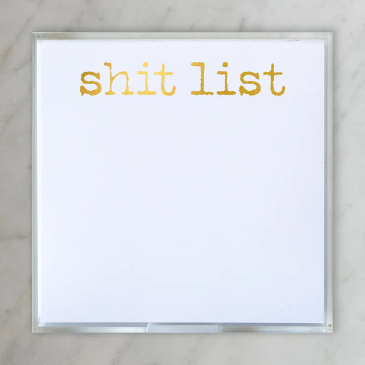 Shit List Notepad Small Gold Foil