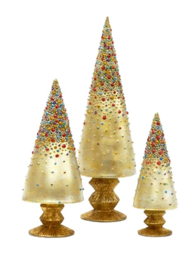 9" Bedazzled Cone Tree Prism