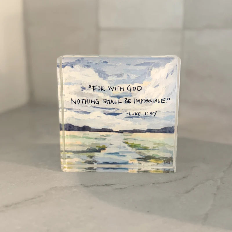 Luke 1:37 Acrylic Scripture Block