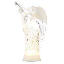 12" Lighted Angel w/ Trumpet Silver