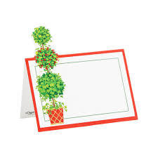 Caspari Christmas Topiary Place Cards