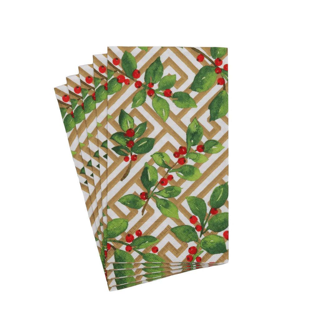 Holly and Fretwork Guest Towel Napkin