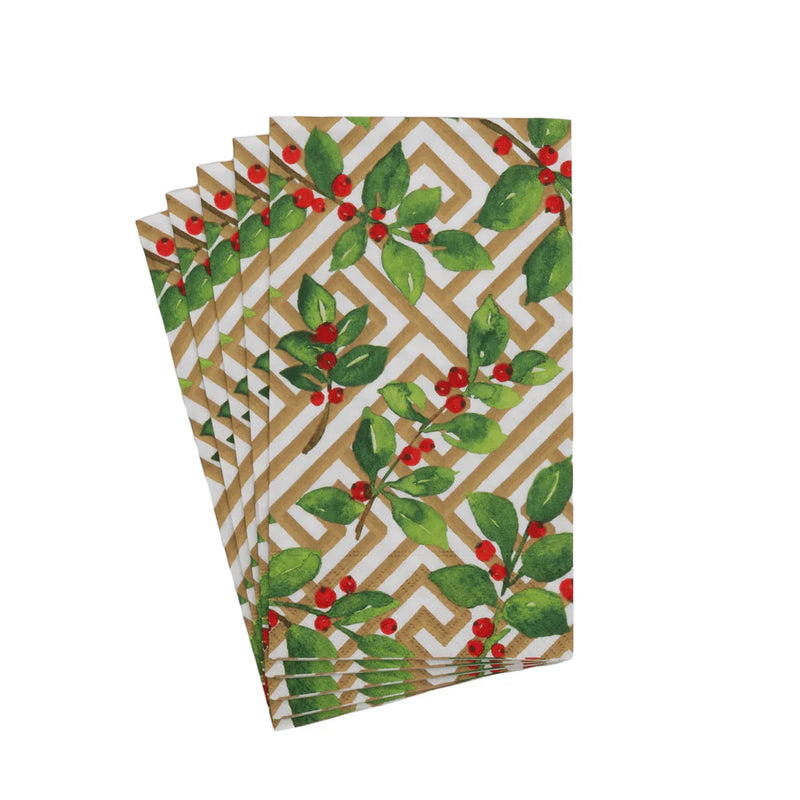 Holly and Fretwork Guest Towel Napkin