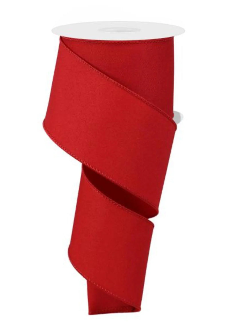 2.5" 10 Yds Red Wired Ribbon